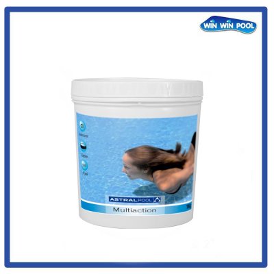 Multi-Action 1 kg คลอรีนก้อน (TABLETE) TCCA 90%   3 in1 Astral pool สเปน/ฆ่าเชื้อโรค ฆ่าเชื้อแบคทีเรีย/กำจัดตะไคร่/เร่งตกตะกอน
